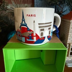 Starbucks 2oz Paris ornament.  Brand new in box with SKU on box